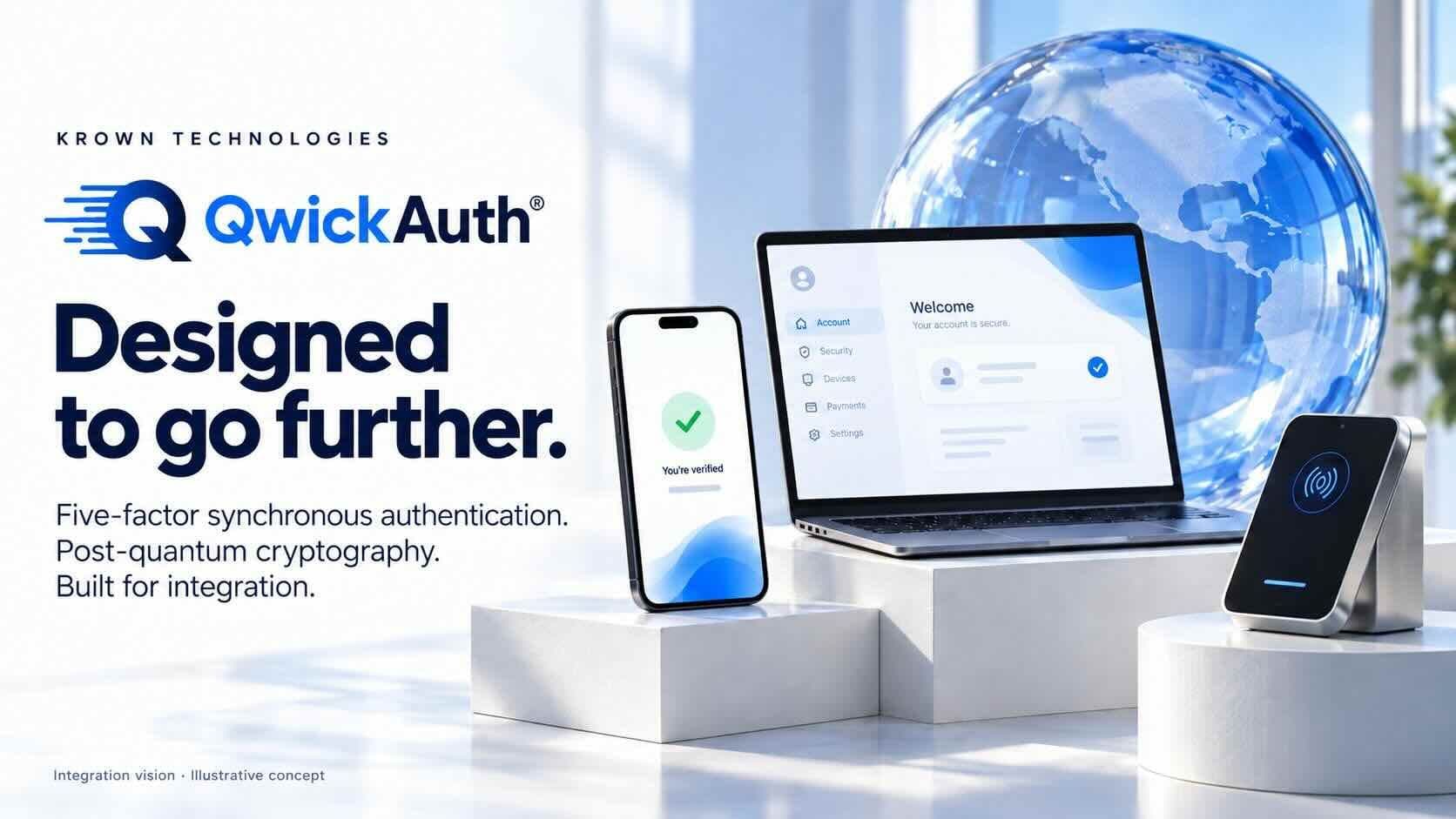 Krown Introduces QwickAuth™ With Five-Factor Synchronous Authentication and Post-Quantum Cryptography